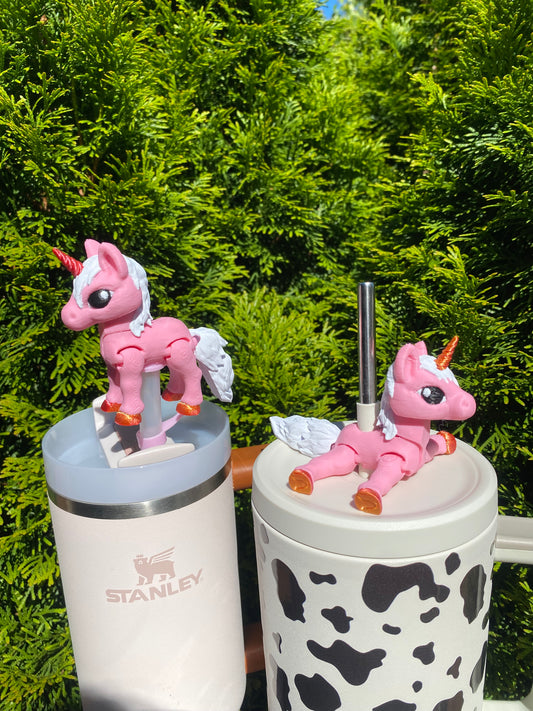 Unicorn Horse Straw Topper/ Charm for Stanely Tumblers and other 9.5mm Straws