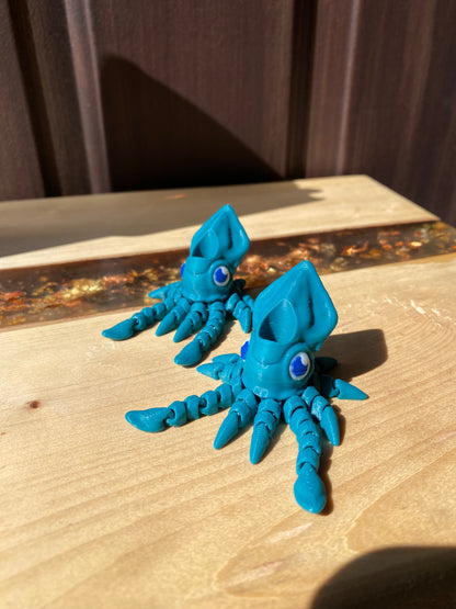 Articulated Squid Sea Life Ocean Inspired Straw Topper/ Charm for Stanely Tumblers and other 9.5mm Straws