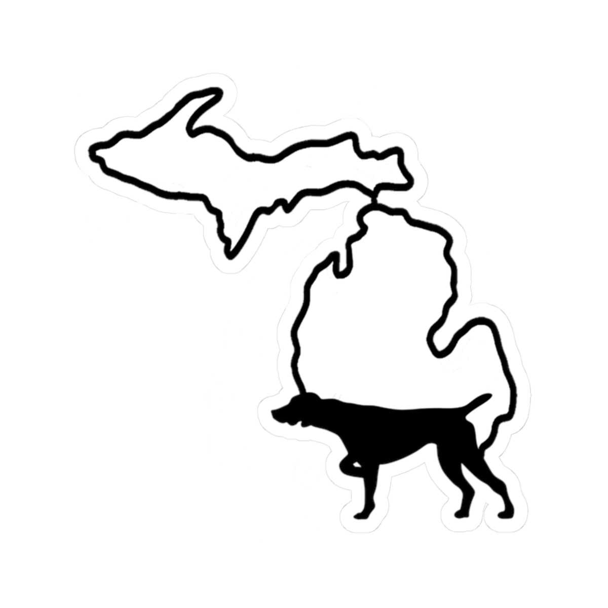 Michigan Outline German Shorthaired Pointer Silhouette Kiss-Cut Stickers