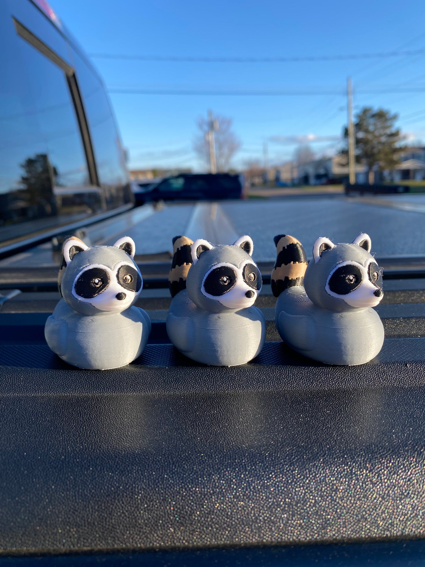 Raccoon Duck Miniature Figurine For Jeep Wrangler Dashboard