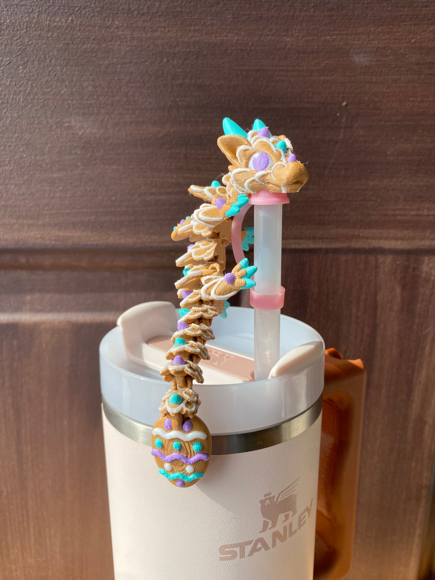 Easter Egg Sugar Cookie Dragon Straw Buddies Charm Topper For Stanley Tumbler Straws Or Other 9.5m Straws