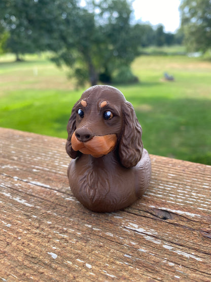 Cocker Spaniel Duck Miniature Figurine For Jeep Wrangler Dashboard 3D Printed