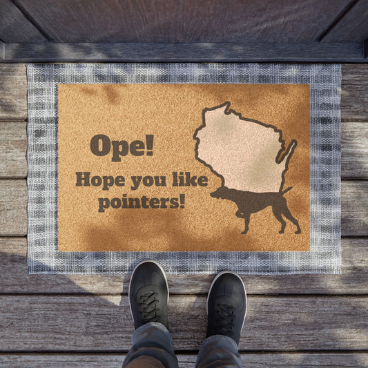 Ope, hope you like pointers GSP German Shorthaired Pointer Wisconsin Midwest Doormat