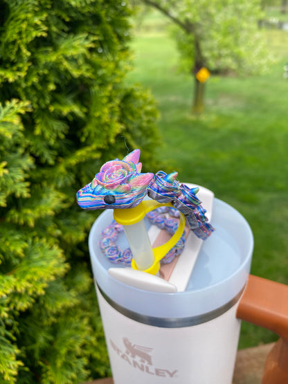 Rose Snake Straw Topper/ Charm for Stanely Tumblers and other 9.5mm Straws