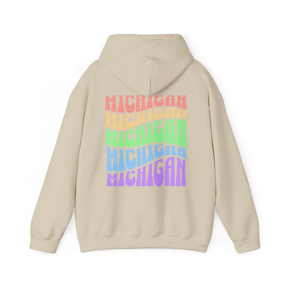 Unisex Michigan Groovy Trendy Vintage Hoodie