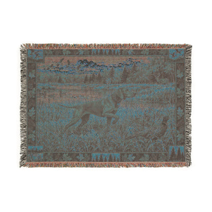 Hungarian Vizsla Fall Hunting Scene Woven Blanket