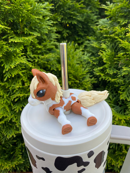 Horse Straw Topper/ Charm for Stanely Tumblers and other 9.5mm Straws