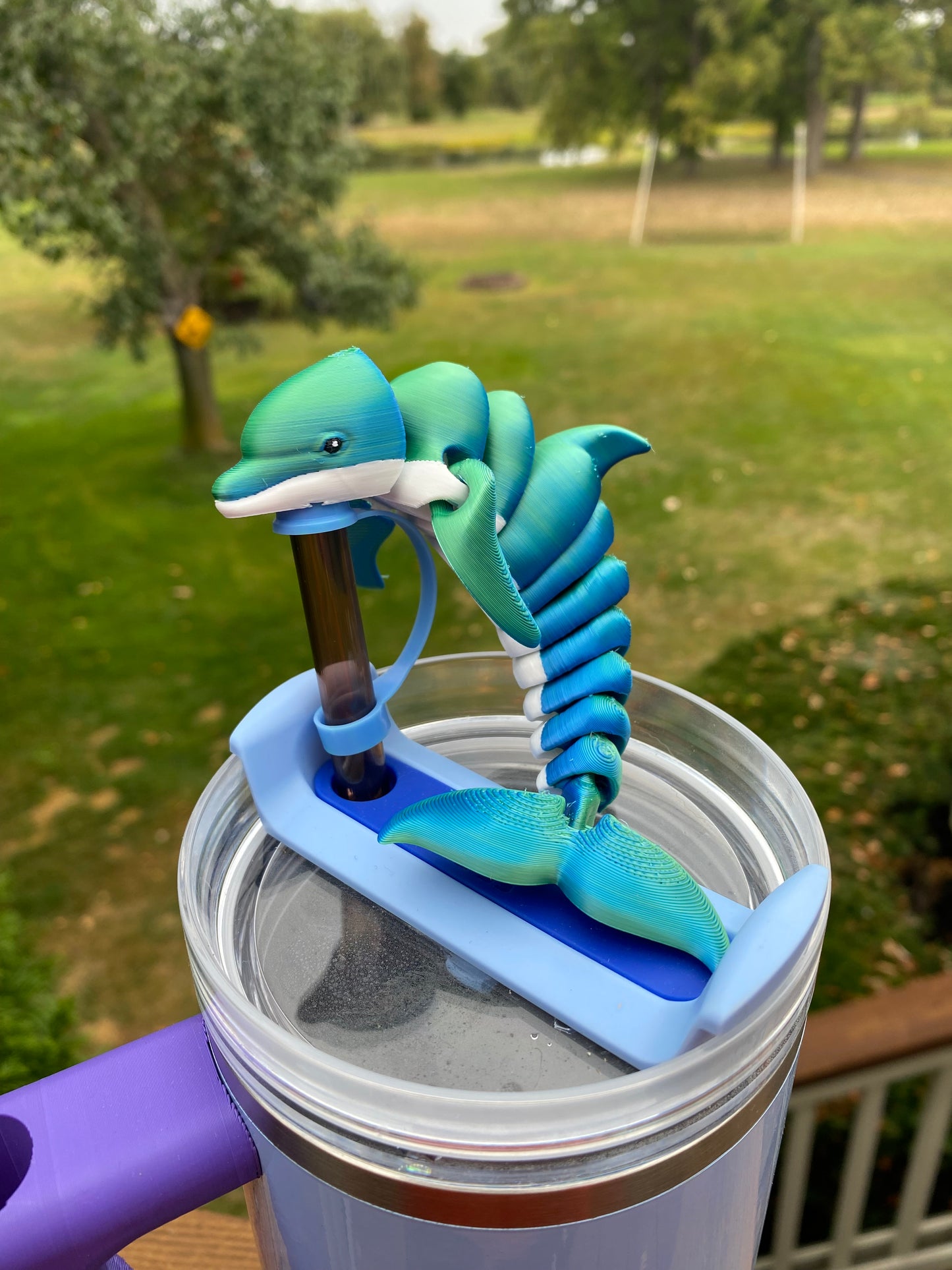 Super Articulated Dolphin Straw Topper And Charms For Stanley Straws Or Other 9.5mm Straws