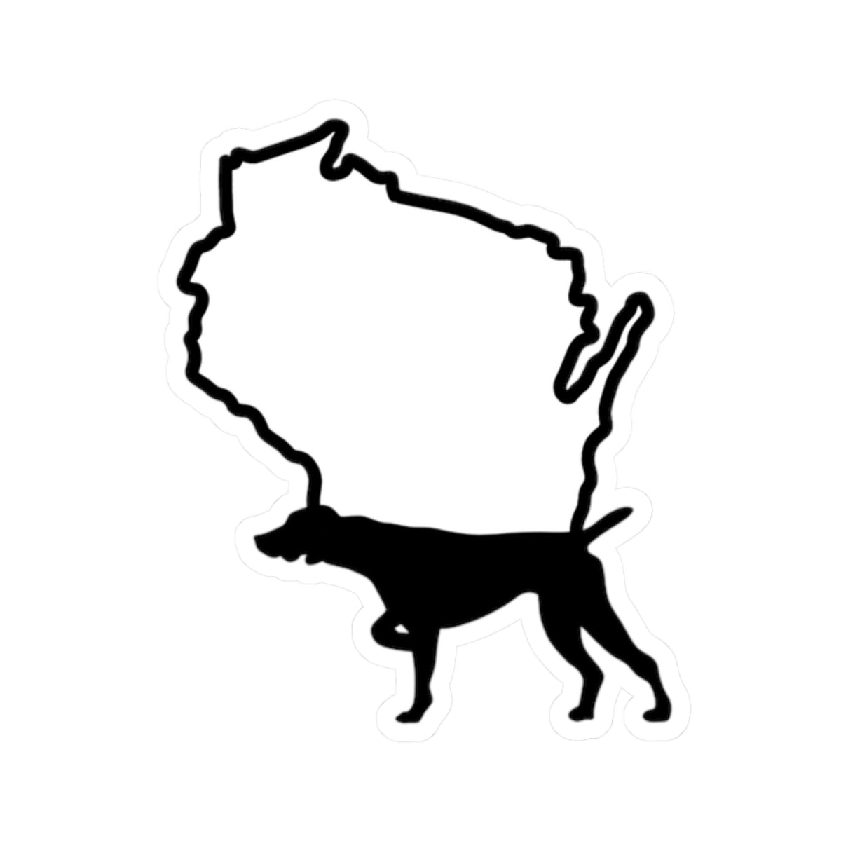 Wisconsin Outline German Shorthaired Pointer Silhouette Kiss-Cut Stickers