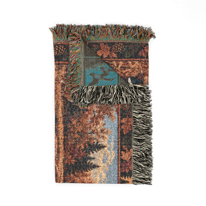 Brittany Fall Hunting Scene Woven Blanket