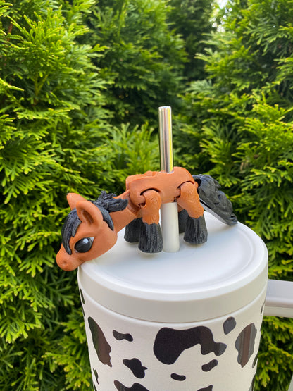 Horse Straw Topper/ Charm for Stanely Tumblers and other 9.5mm Straws