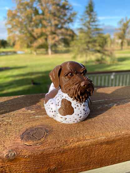 GWP German Wire-haired Pointer Duck Miniature Figurine For Jeep Wrangler Dashboard