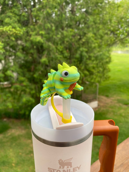 Iguana Straw Topper/ Charm for Stanely Tumblers and other 9.5mm Straws