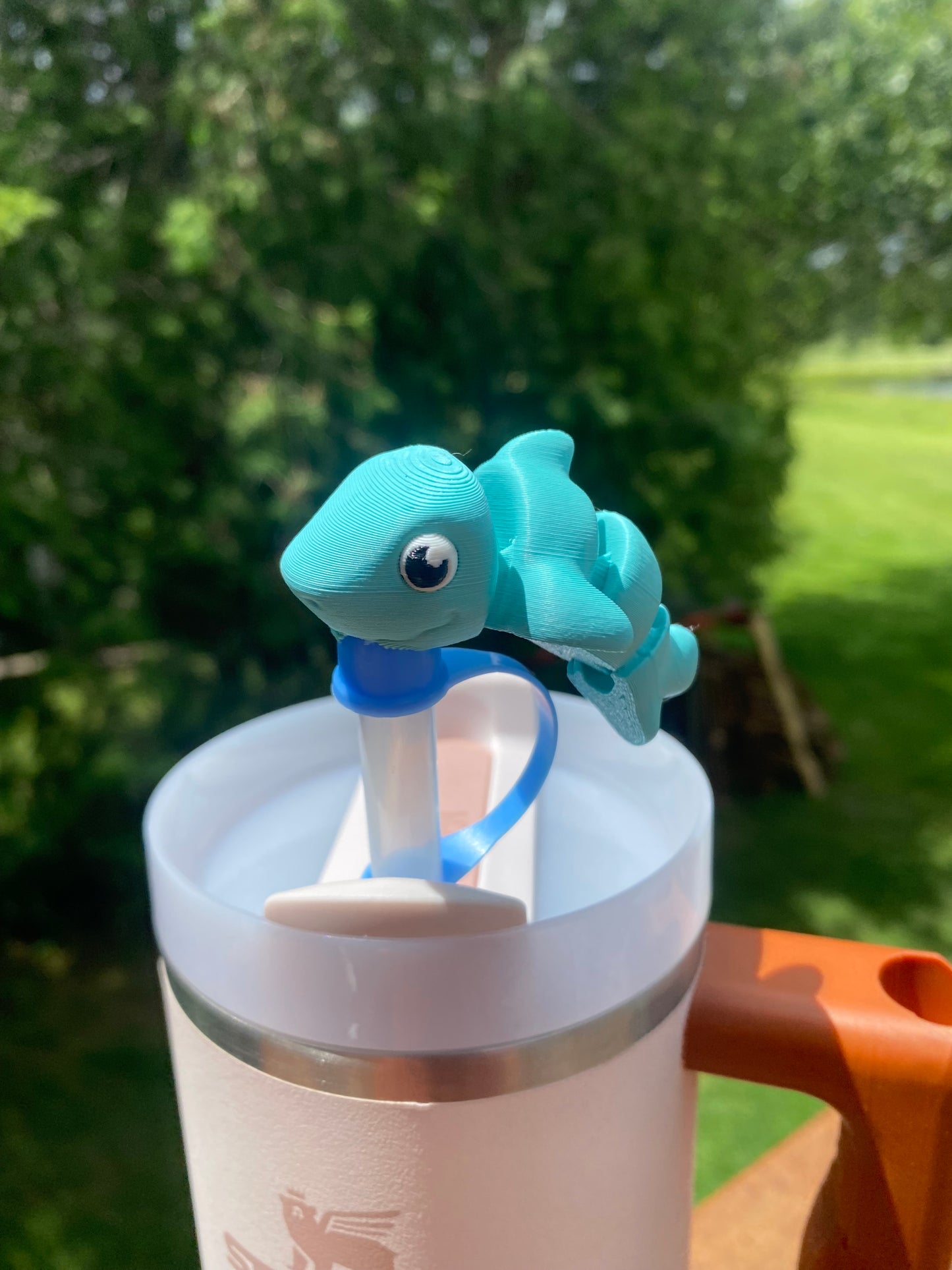 Cute Articulated Shark Great White Sea Life Ocean Inspired Straw Topper/ Charm for Stanely Tumblers and other 9.5mm Straws