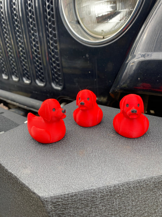 Clifford The Big Red Dog Duck Miniature Figurine For Jeep Wrangler Dashboard