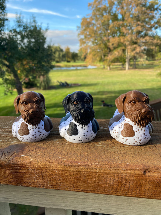 GWP German Wire-haired Pointer Duck Miniature Figurine For Jeep Wrangler Dashboard