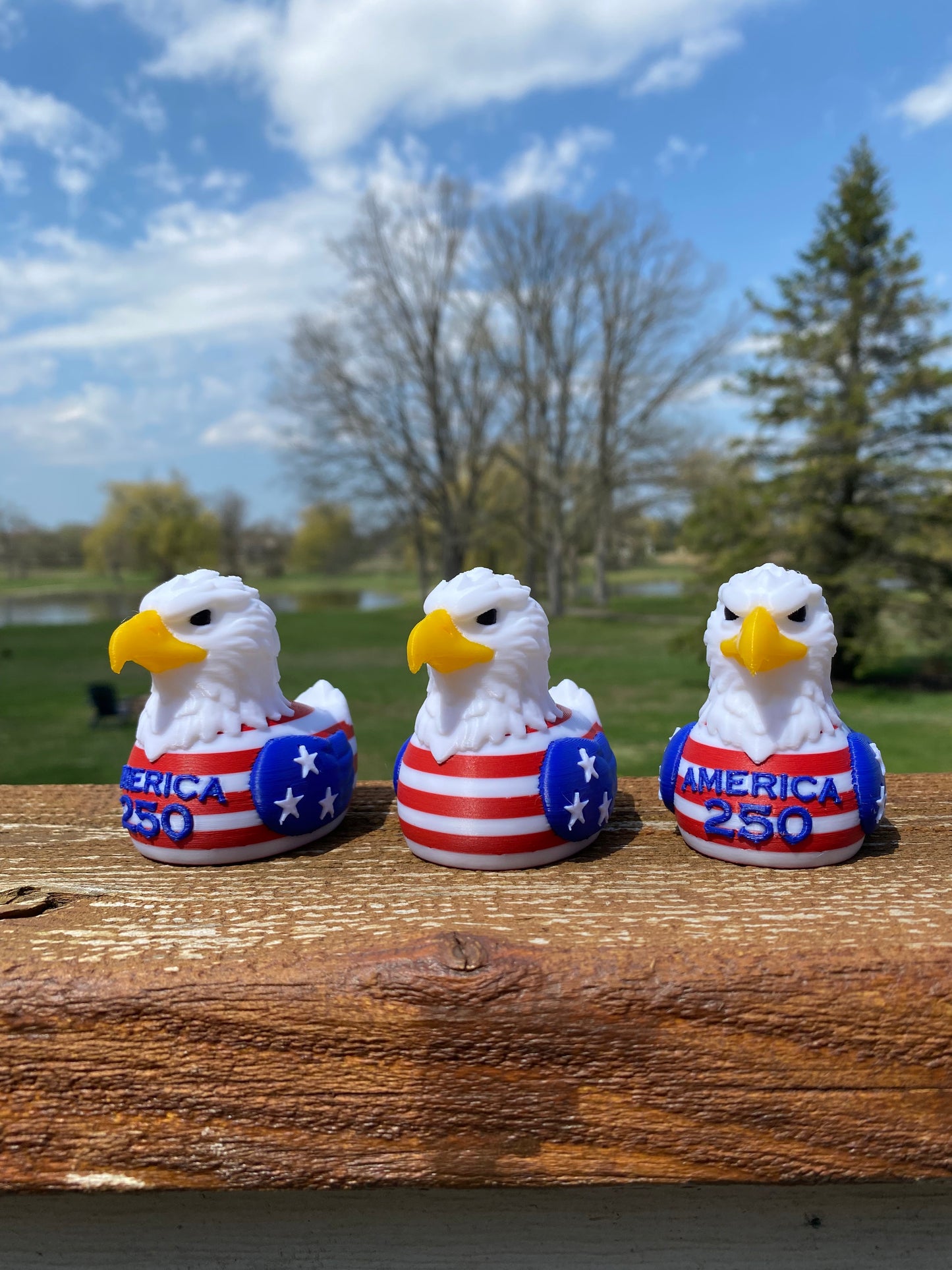 Patriotic Bald Eagle-America 250 Bald Eagle Duck Miniature Figurine For Jeep Wrangler Dashboard