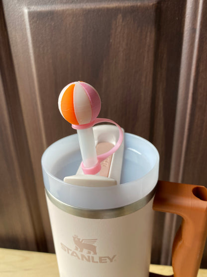 Beach Ball Straw Topper/ Charm for Stanely Tumblers and other 9.5mm Straws