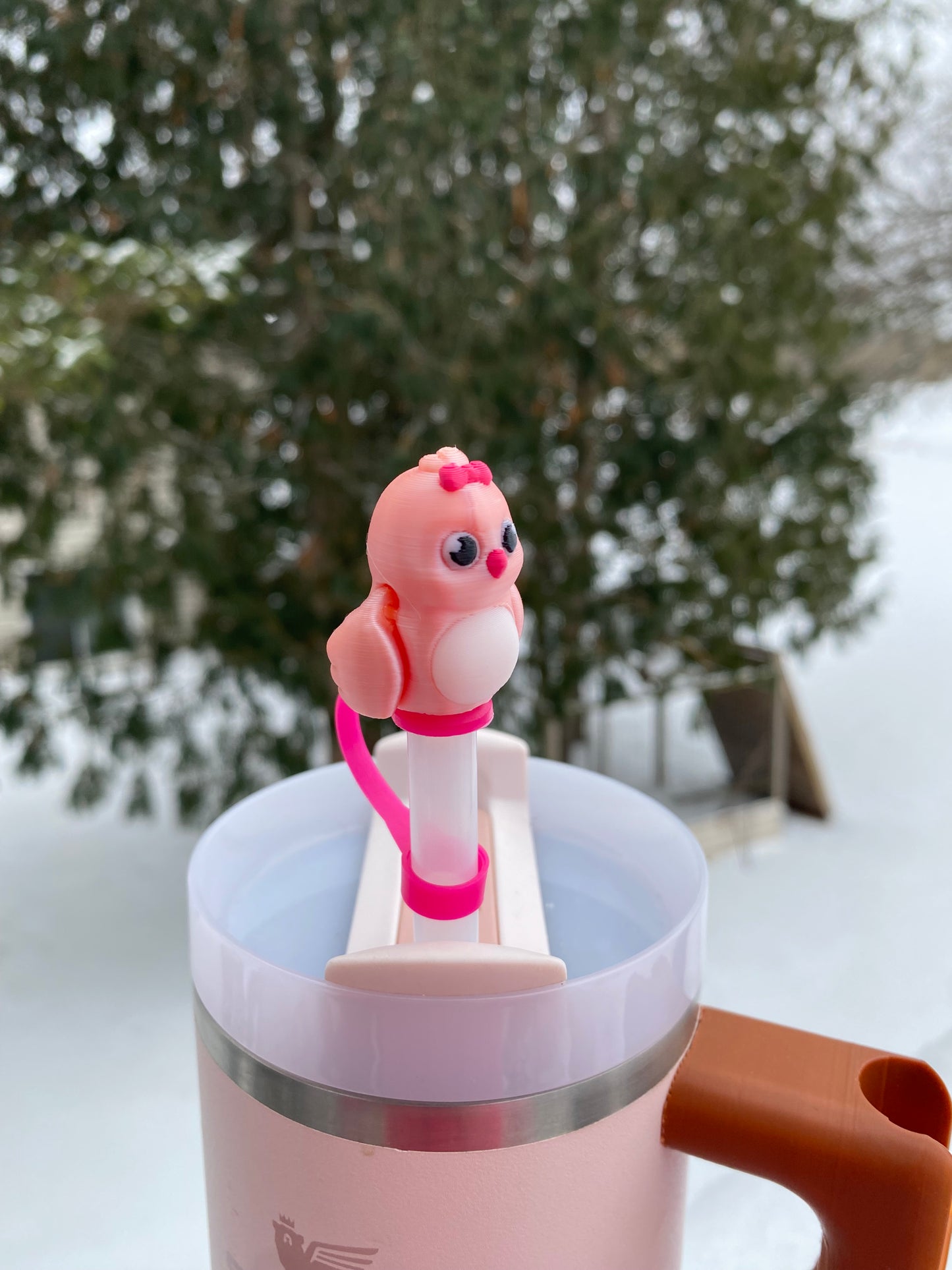 Cute Articulated Valentines Day Love Bird Straw Topper/ Charm for Stanely Tumblers and other 9.5mm Straws