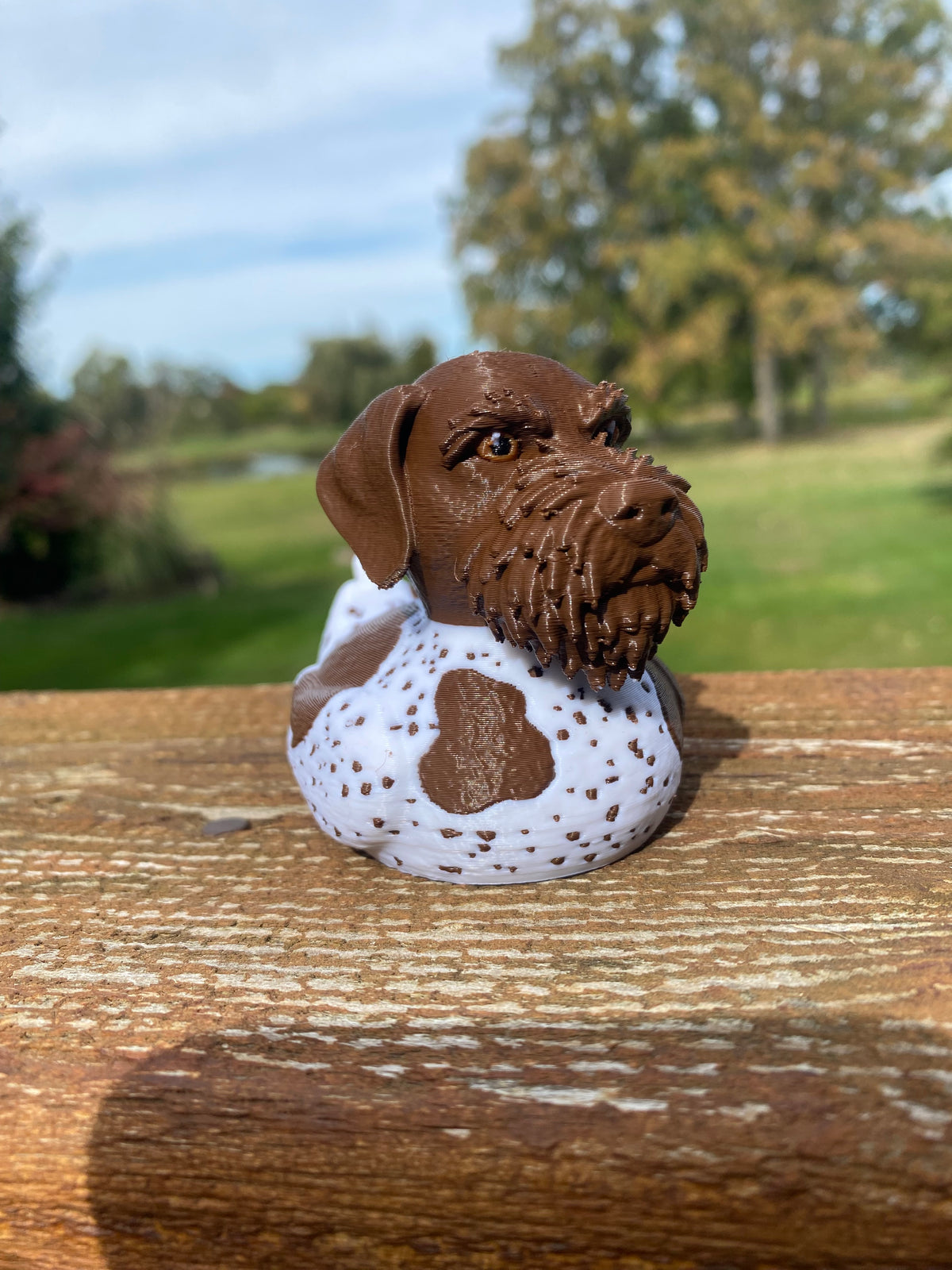 GWP German Wire-haired Pointer Duck Miniature Figurine For Jeep Wrangler Dashboard