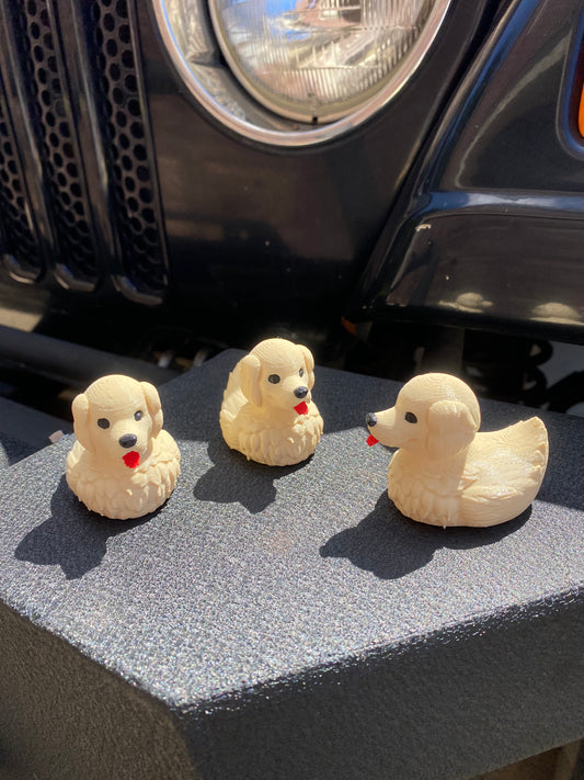Golden Retreiver Duck Miniature Figurine For Jeep Wrangler Dashboard