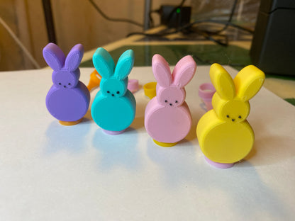 Peeps Bunny Marshmallow Inspired Pastel Easter Bunny Spring Straw Topper/ Charm for Stanely Tumblers and other 9.5mm Straws