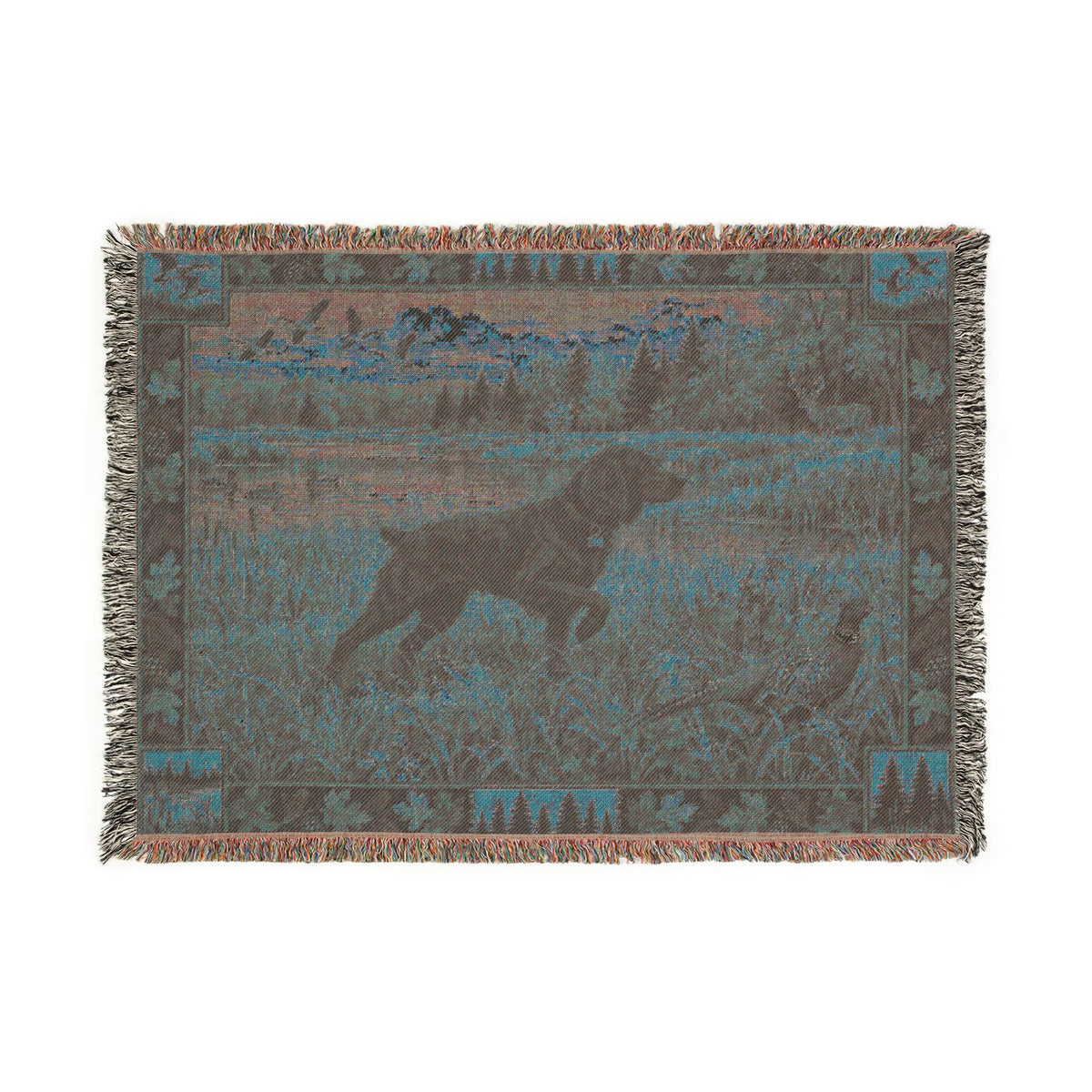 Boykin Spaniel Fall Hunting Scene Woven Blanket