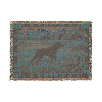 Boykin Spaniel Fall Hunting Scene Woven Blanket