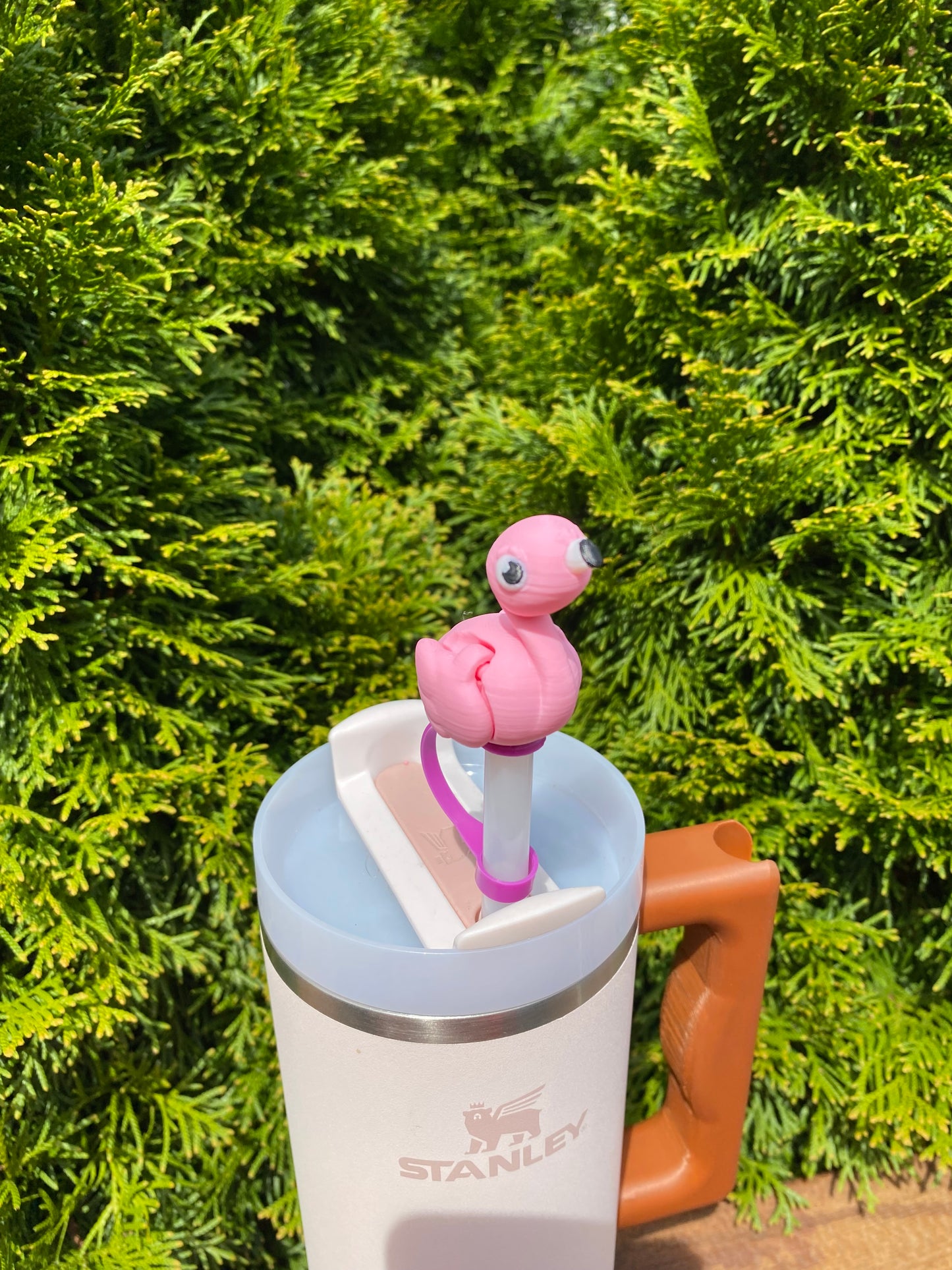 Flamingo Straw Topper/ Charm for Stanely Tumblers and other 9.5mm Straws