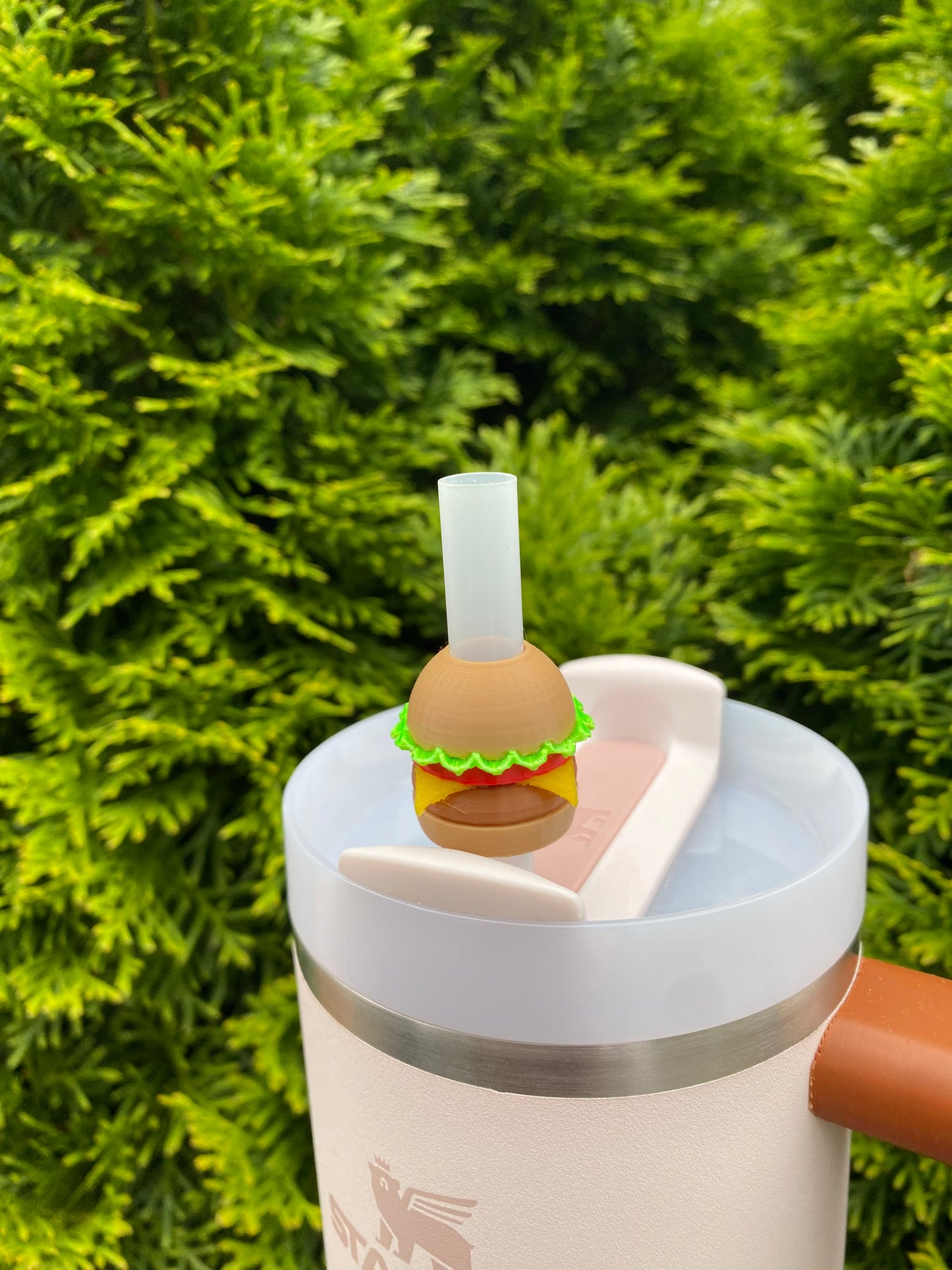Cheeseburger Straw Topper/ Charm for Stanely Tumblers and other 9.5mm Straws