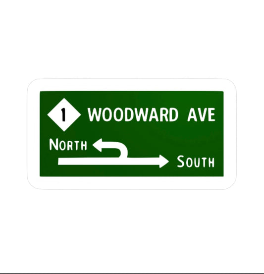 Woodward Avenue M1 Street Sign Highway Michigan Exit Sign Kiss-Cut Vinyl Decals