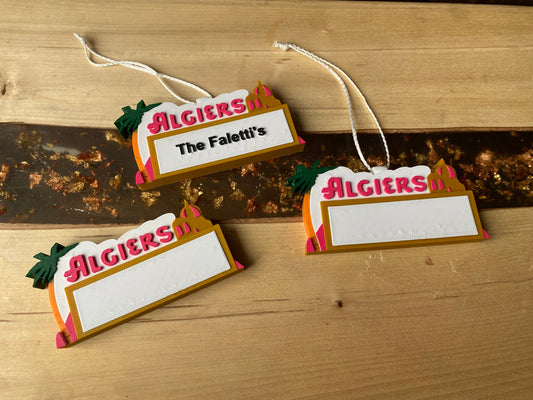 Algiers Drive-In Movie Sign Westland, Michigan Miniature Desk/ Shelf and Christmas Tree Ornaments