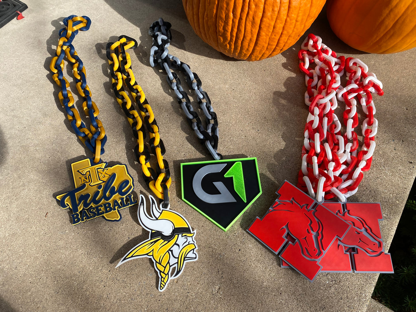 JUMBO 3D Printed Custom Chunky Chain Necklaces For Sports Teams, Schools, Trophies, Awards