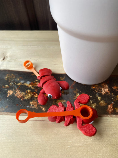 Lobster Straw Topper/ Charm for Stanely Tumblers and other 9.5mm Straws