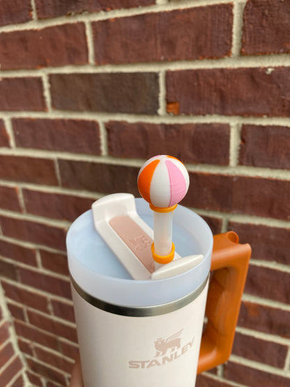 Beach Ball Straw Topper/ Charm for Stanely Tumblers and other 9.5mm Straws