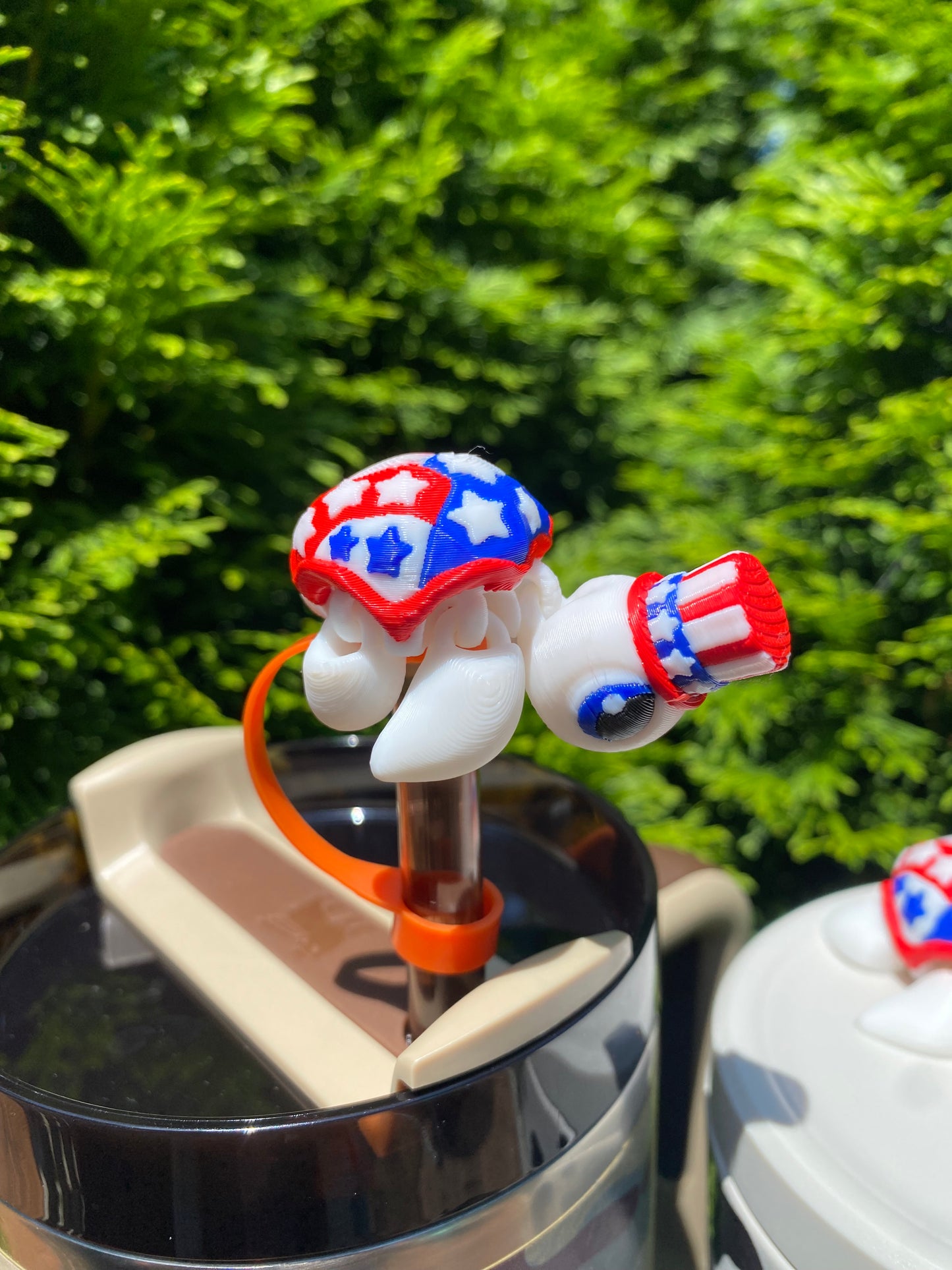 Patriotic Sea Turtle Tumbler Toppers / Straw Charms for Stanley Tumblers or other 9.5mm Straws 3D Printed