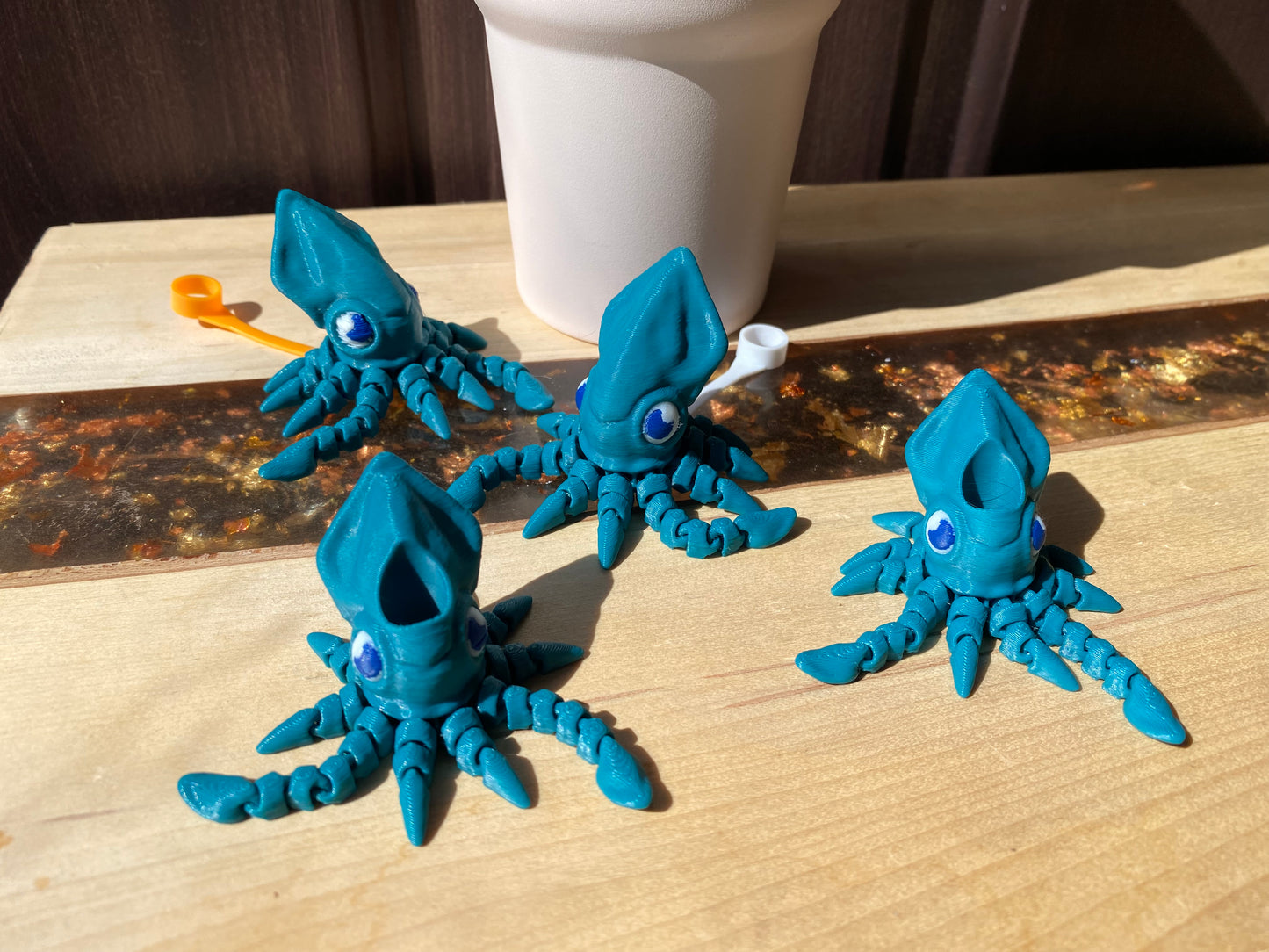 Articulated Squid Sea Life Ocean Inspired Straw Topper/ Charm for Stanely Tumblers and other 9.5mm Straws