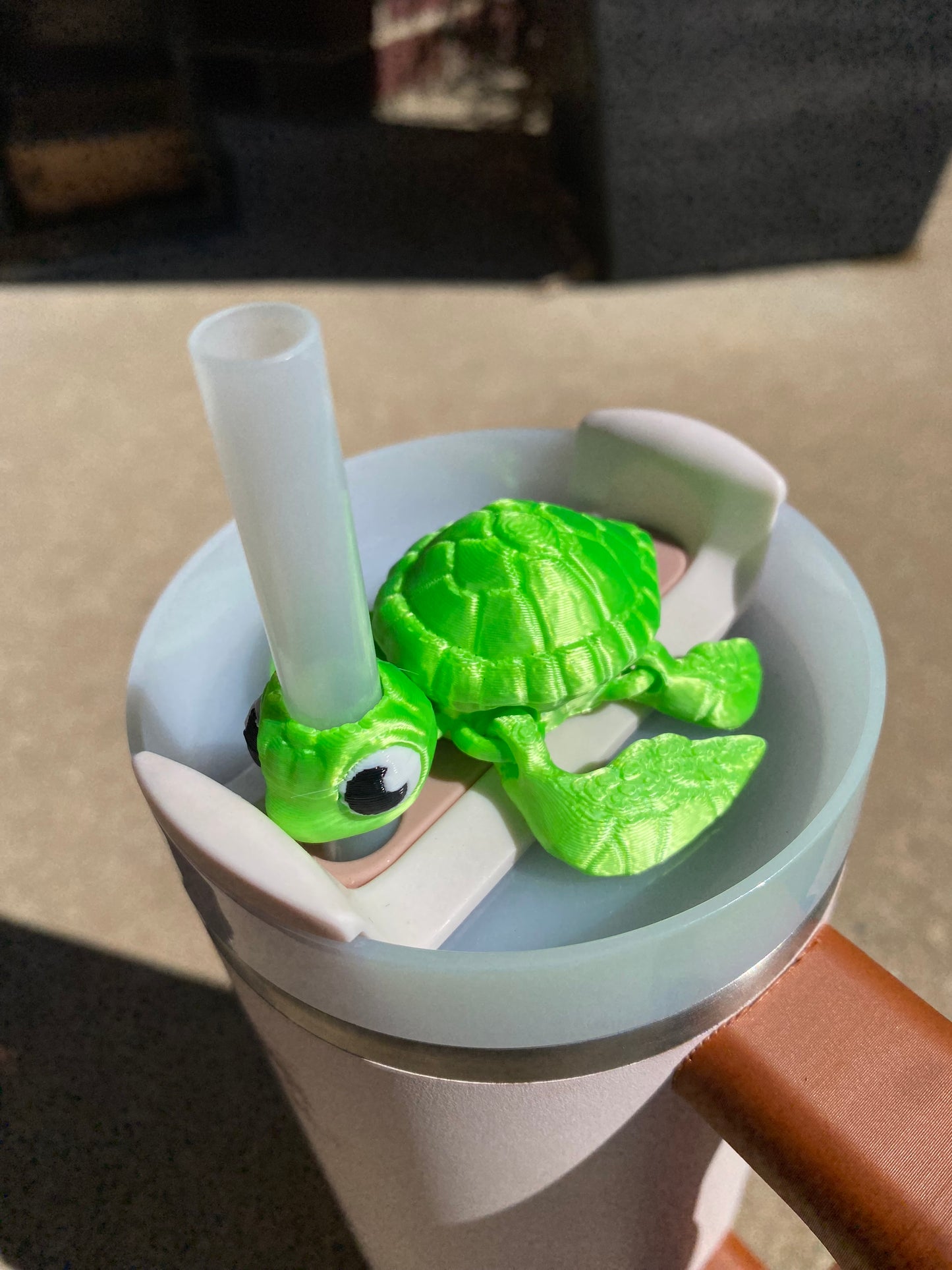 Sea Turtle Tumbler Toppers / Straw Charms for Stanley Tumblers or other 9.5mm Straws 3D Printed