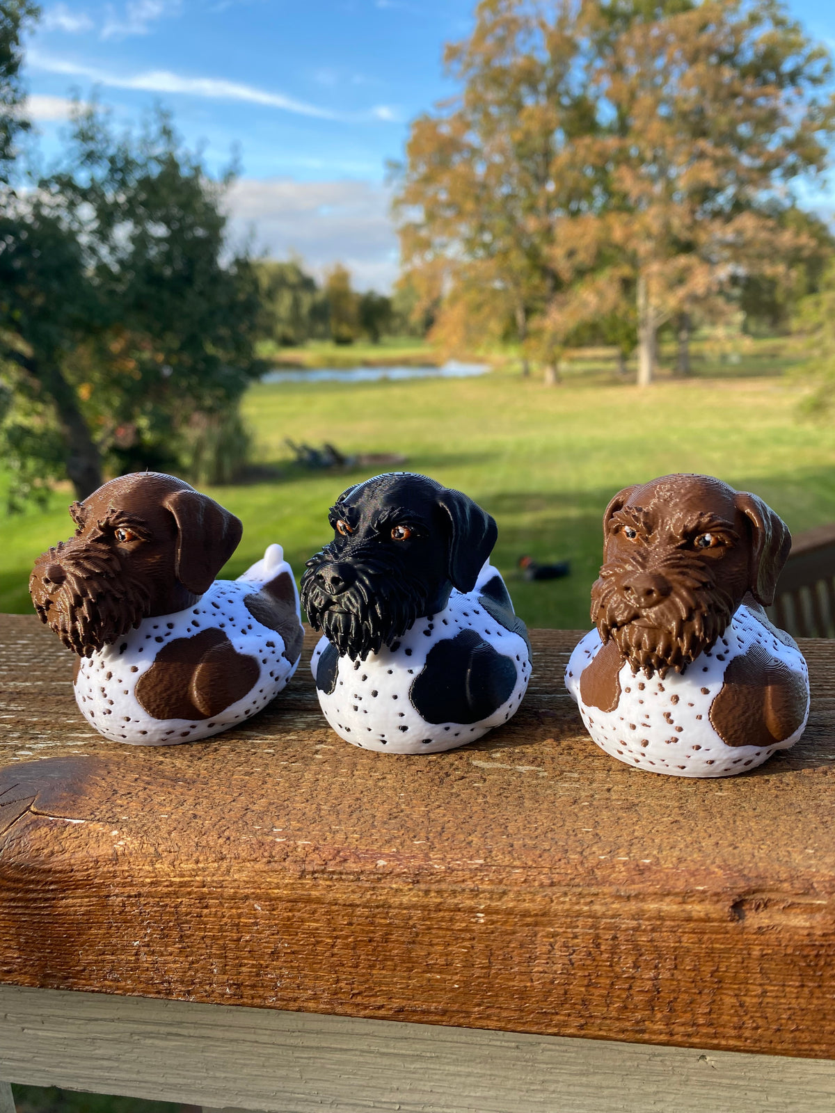 GWP German Wire-haired Pointer Duck Miniature Figurine For Jeep Wrangler Dashboard