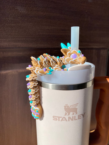 Easter Egg Sugar Cookie Dragon Straw Buddies Charm Topper For Stanley Tumbler Straws Or Other 9.5m Straws