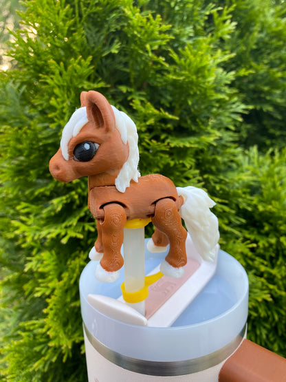 Horse Straw Topper/ Charm for Stanely Tumblers and other 9.5mm Straws