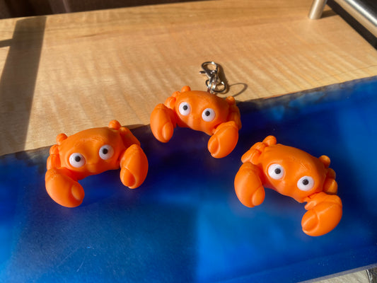 Vibrant Orange King Crab Fidget Toys and Keychains