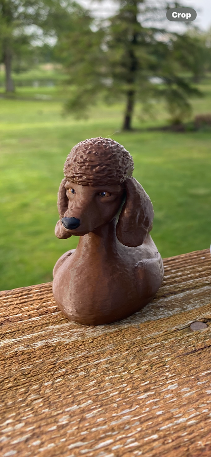 Standard Poodle Duck Miniature Figurine For Jeep Wrangler Dashboard 3D Printed