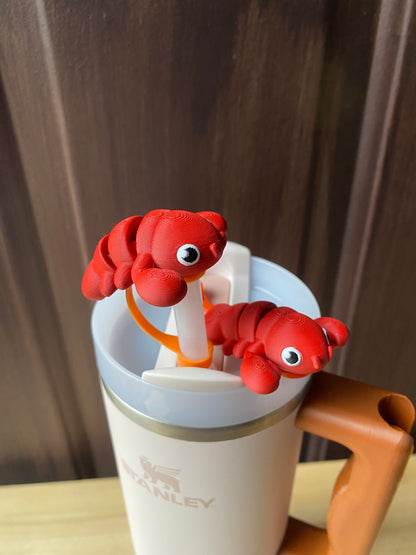 Lobster Straw Topper/ Charm for Stanely Tumblers and other 9.5mm Straws