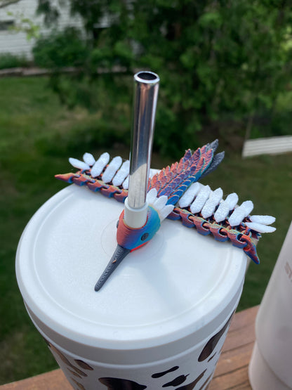 Humming Bird Straw Topper/ Charm for Stanely Tumblers and other 9.5mm Straws