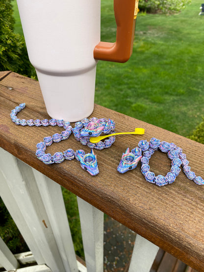 Rose Snake Straw Topper/ Charm for Stanely Tumblers and other 9.5mm Straws