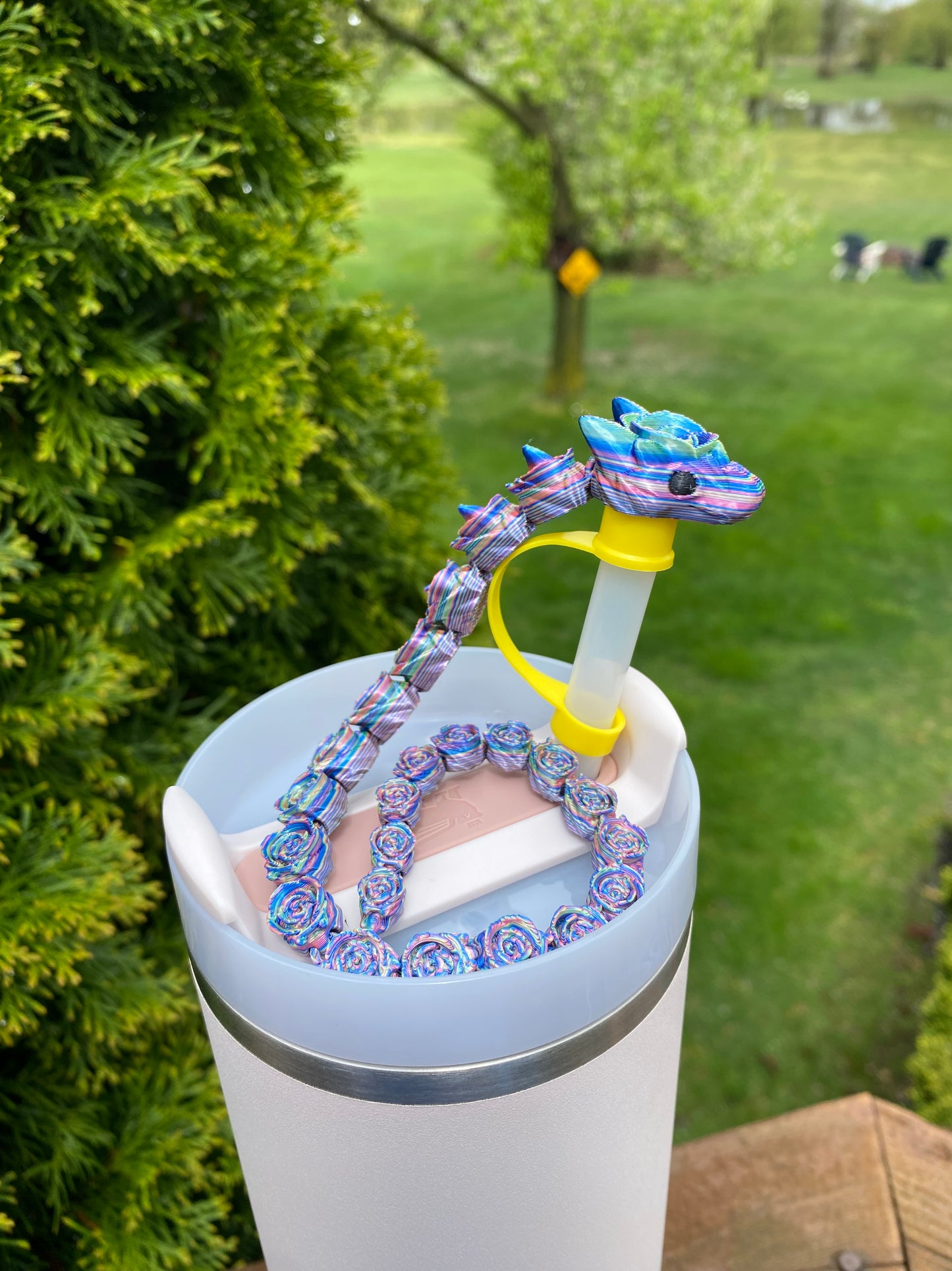 Rose Snake Straw Topper/ Charm for Stanely Tumblers and other 9.5mm Straws