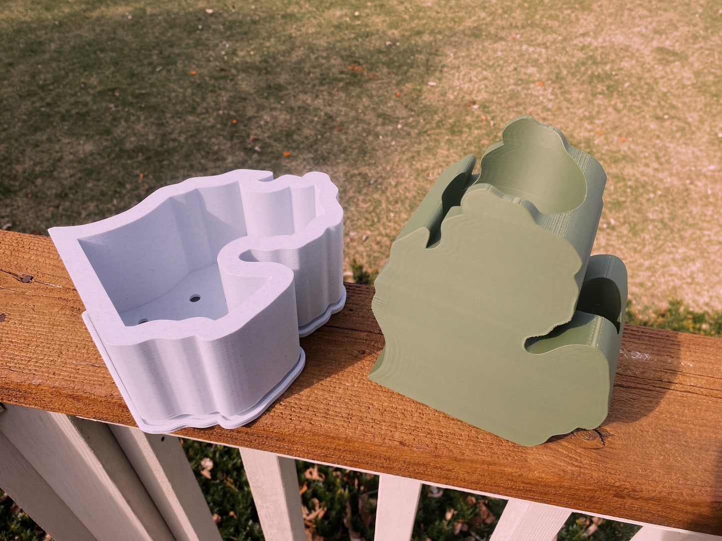 Shape Of Michigan Flower Pot Planter 3D Printed