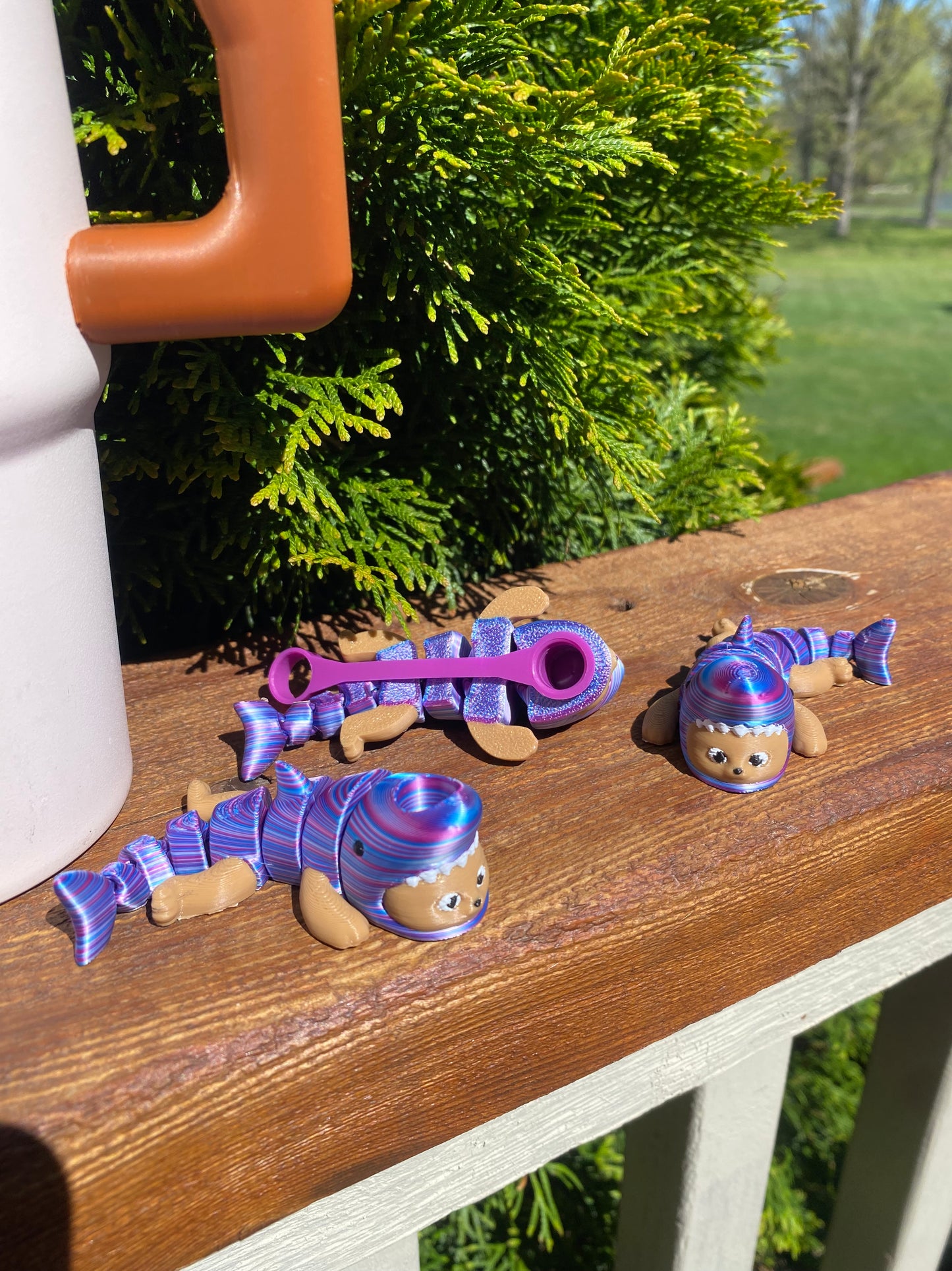 Kitty Shark Articulated Straw Topper/ Charm for Stanely Tumblers and other 9.5mm Straws Desk Buddies