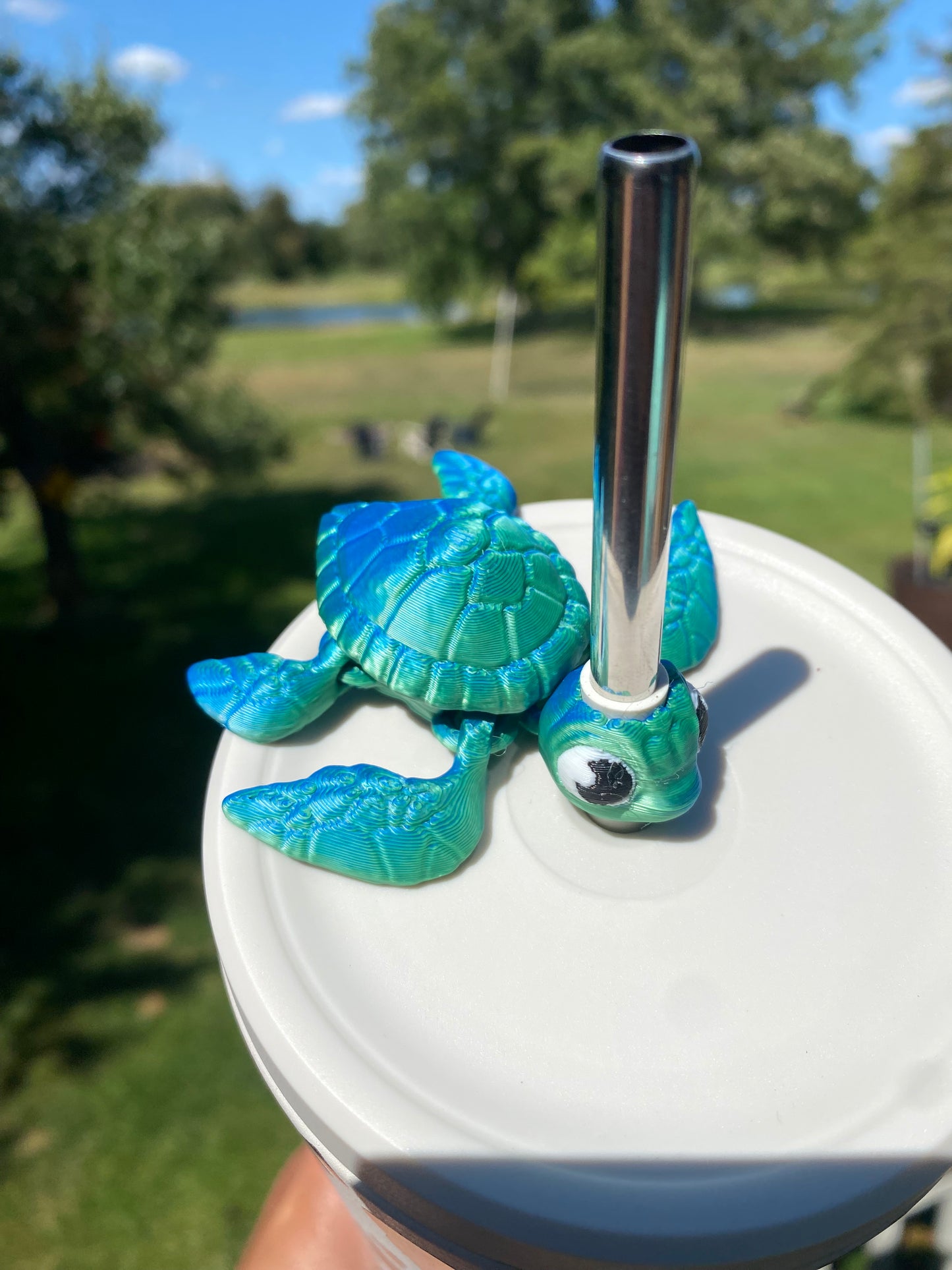 Sea Turtle Tumbler Toppers / Straw Charms for Stanley Tumblers or other 9.5mm Straws 3D Printed